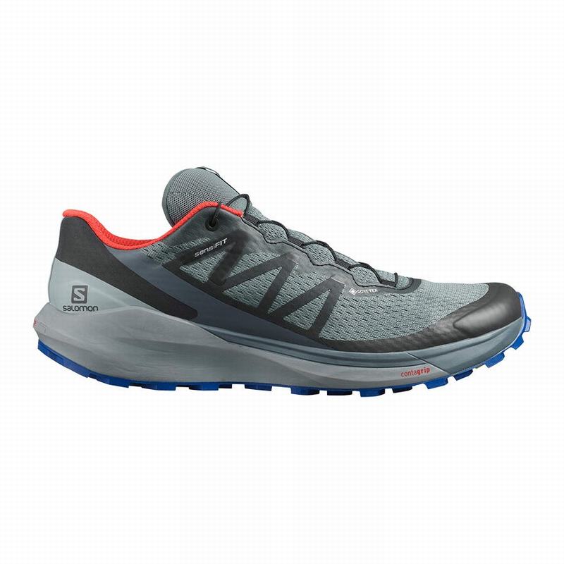 Chaussure Running Salomon Homme Bleu Foncé / Noir - Salomon SENSE RIDE 4 GORE-TEX INVISIBLE FIT - Fr